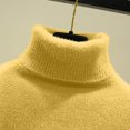 thumbnail image 5 of MexChoioe Women's Sweaters Turtleneck Fuzzy Plush Knit Long Sleeve Hi‑Lo Hem Pullover for Women, 5 of 6