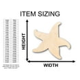 thumbnail image 2 of Unfinished Wood Starfish Sea Star Shape - Craft - up to 46" DIY 8" / 1/2", 2 of 3