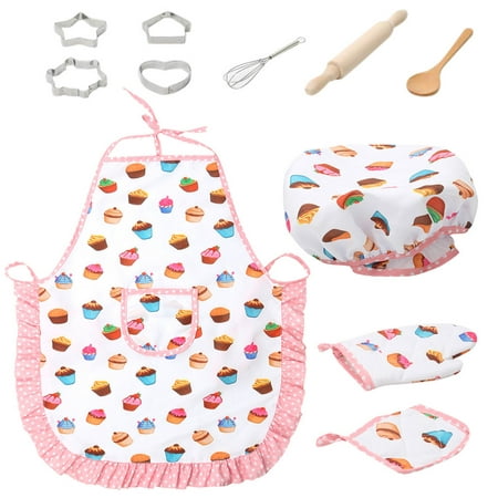 11pcs Kids Cooking And Baking Set Kitchen Costume Role Play Kits