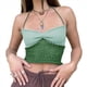 thumbnail image 3 of Tops de Crochet con Cuello Halter para Mujer, Camisetas Sin Mangas de Punto, Camisola Corta de Verano Y2K, Chaleco. Verde M, 3 of 5