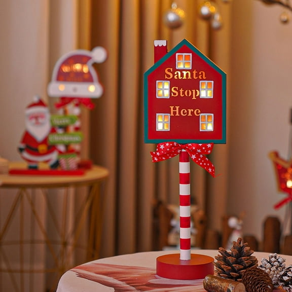 Weloille Christmas Wooden Block Sign with LED Lights, Light up Wood Signs Christmas Decorations, Happy Holiday Sign for Table Xmas Gift Farmhouse Christmas Decor