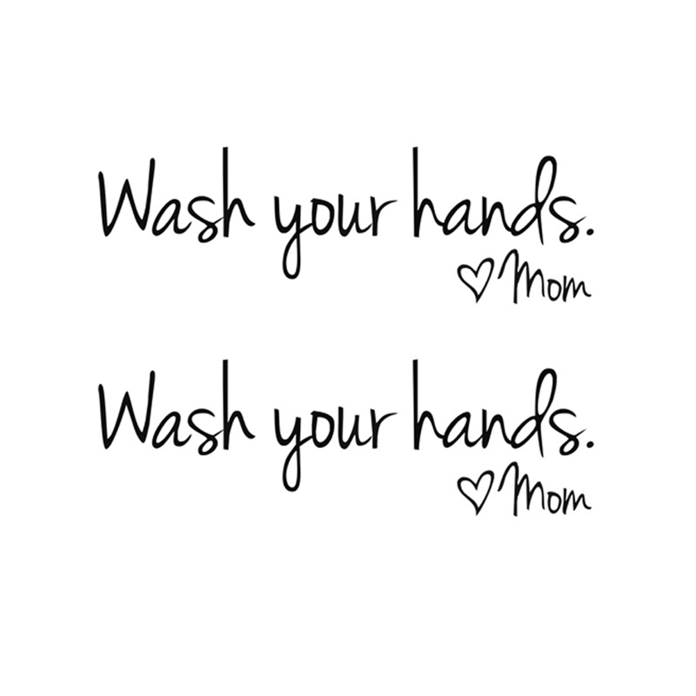 2 Sheets Wash Your Hands Letters Sticker Fine Carving Washbasin Sticker