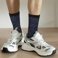thumbnail image 6 of Fuzoiu Navy Dark Blue Print Athletic Crew Socks for Men & Women,Casual Crew Socks,Above Ankle Crew Socks for Business, Casual, 6 of 6