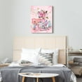 thumbnail image 4 of Pink Fashion Wall Art Pink Flower Canvas Pictures Girly Bathroom Wall Decor Glam Handbag Perfume Makeup Room Framed Artwork Painting for Women Bedroom Living Room 12"X16", 4 of 6