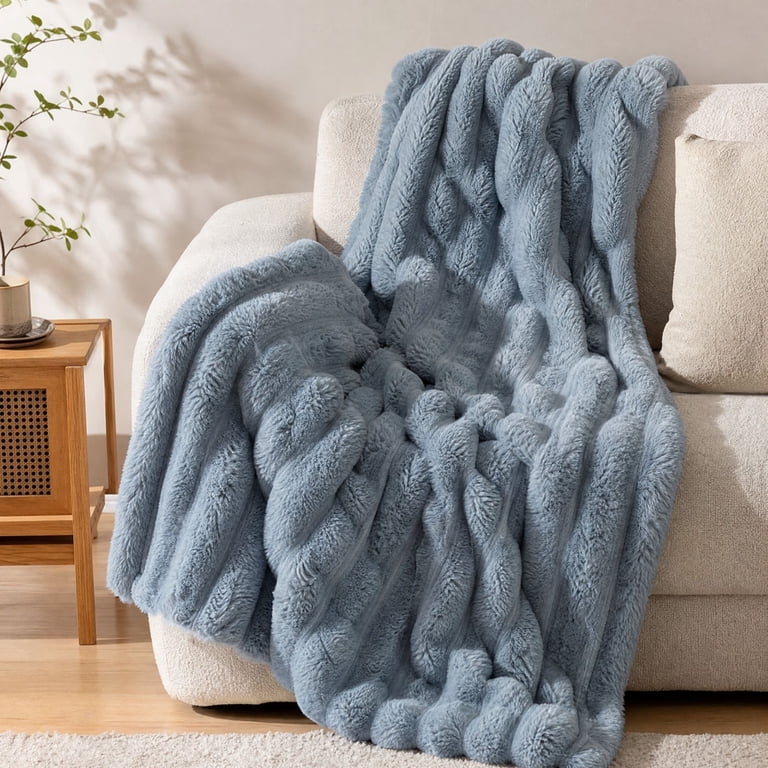 Bxaolu Soft Cozy Flannel Blanket[59x79In], Lightweight Warmth Fluffy ...