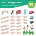 thumbnail image 4 of HELLOTINY Wooden Train Set for Toddlers, 36 Pcs with Wooden Tracks, Compatible with Major Brands, Train Toy for Kids Ages 3-5, 4 of 8