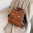 thumbnail image 4 of LinYooLi Vintage Womens Pu Leather Backpack Small Korean Style School Girl Backpack Fashion Designer Female Square Shopper Bag, 4 of 6