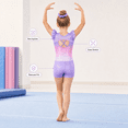 thumbnail image 5 of Girls Gymnastics Leotard with Shorts & Hair Tie, Shiny Ruffle, 5 of 8