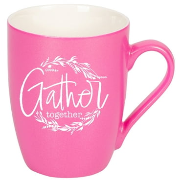 Elanze Designs Gather Together Wreath Princess Pink 10 ounce New Bone China Coffee Cup Mug