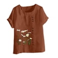 thumbnail image 4 of CHOK T-Shirts Graphiques Grande Taille pour Femmes Été Manches Courtes T-Shirts Décontractés Col Rond Chemises à Motif Imprimé Blouses Coupe Ample Vert Menthe TG, 4 of 4