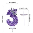 thumbnail image 7 of UNLLLL Purple Sequins Glitter Number Candle, 0 to 9 Digit Birthday Cake Topper Candles, Insert Type Safe Burning Candle, for Anniversary Celebration Birthday Party Decor (3), 7 of 7