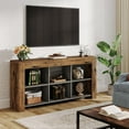 thumbnail image 3 of Tribesigns 63-Inch Long Console Table, Rustic Wood Entryway Table with 6 Storage Cubes, Industrial Narrow Sofa Table Behind Couch Table for Living Room, Hallway, 3 of 5
