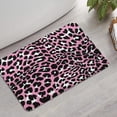 thumbnail image 2 of Pink and Black Of Leopard Print Bathroom Rugs Mat,Non Slip Microfiber Bathroom Rug,Rubber Backing,Soft Bathroom Mats for Bathroom Floor,Tub and Shower,17x27in(43x68cm), 2 of 5