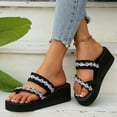 thumbnail image 2 of DAFEI Casual Slope Heel Thick Bottom Slippers Open Toe Fashion Flip Flops Flower Decoration Beach Slippers, 2 of 8