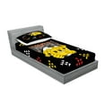 thumbnail image 2 of Ambesonne Emoji Fitted Sheet & Pillow Sham Set, Unbeatable Soccer Fan Motif, Twin, Black Vermilion Yellow, 2 of 2