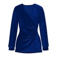 thumbnail image 3 of Uootdi Plus Size Sequin Tops for Women Sparkly Glitter Bow Crewneck Long Sleeve Shirts Evening Party Night Top Going Out Pullover Gift, 3 of 6