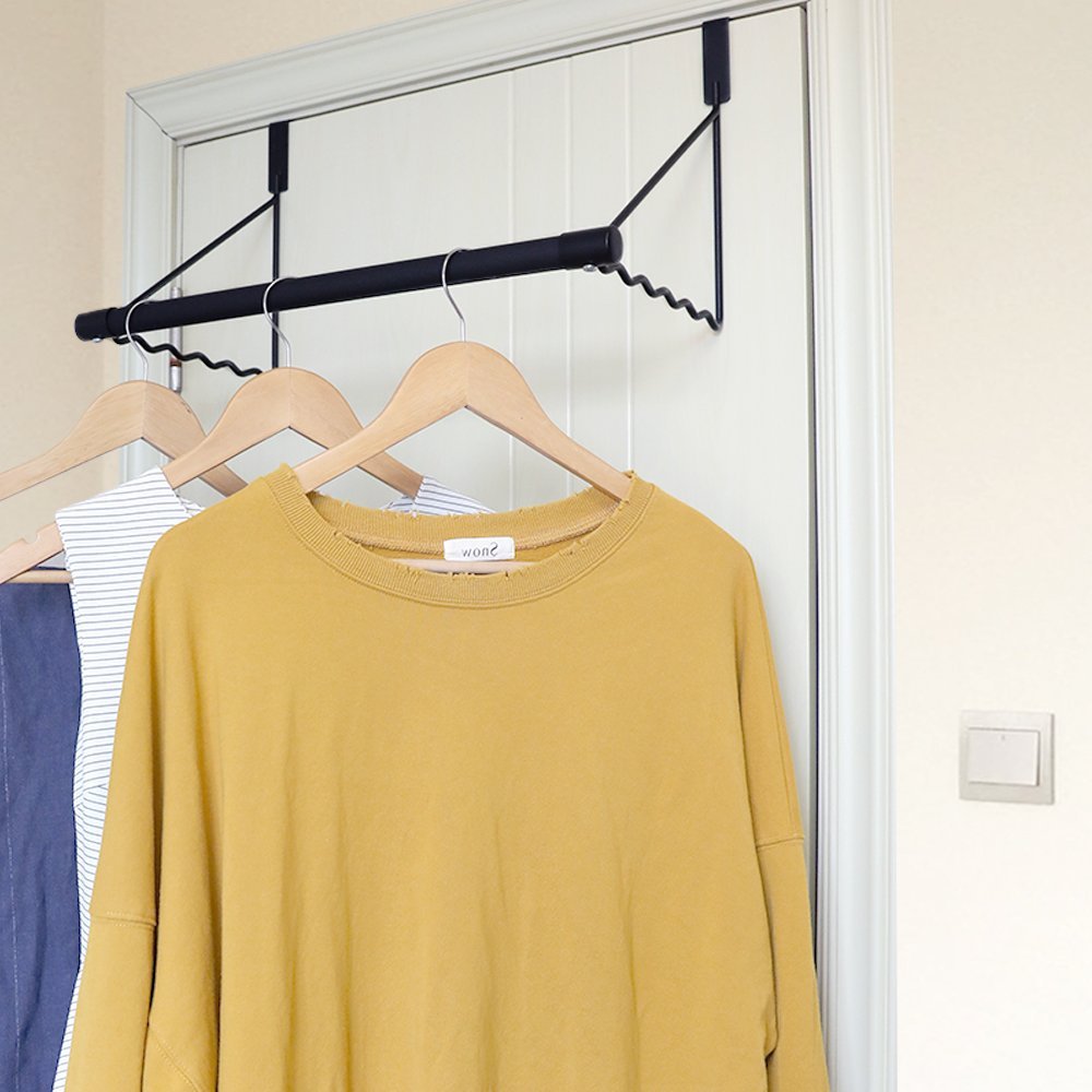 Over The Door Clothes Rack Hanger Closet Rod Heavy Duty Hanging