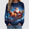 thumbnail image 2 of Futezty Womens Long Sleeve Tops Christmas Print Sweatshirts Fall Pullover Crewneck Soft Elegant Shirts Boho for Women, 2 of 5