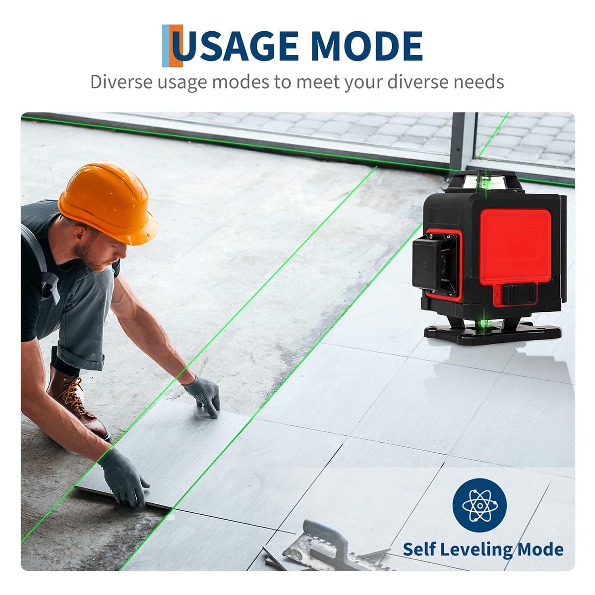 Danolapsi Laser Level, Green Laser Level with Tripod, 4×360° Self Leveling & Manual & Pulse Mode, 16-Line Laser Tool for Construction, Home Renovation, Picture Hanging