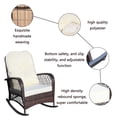 thumbnail image 4 of Stylish Rattan Rocking Chair with Tall Backrest and Wide Armrests in Dark Brown, Perfect for Your Garden or Backyard, 4 of 8