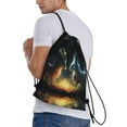 thumbnail image 3 of Drawstring Backpack - Firefly Forest Fox Splash Proof Small Drawstring Gym Bag for Women Men, Cinch Sports String Bag Backpack for Travel Swimming Beach, 3 of 8