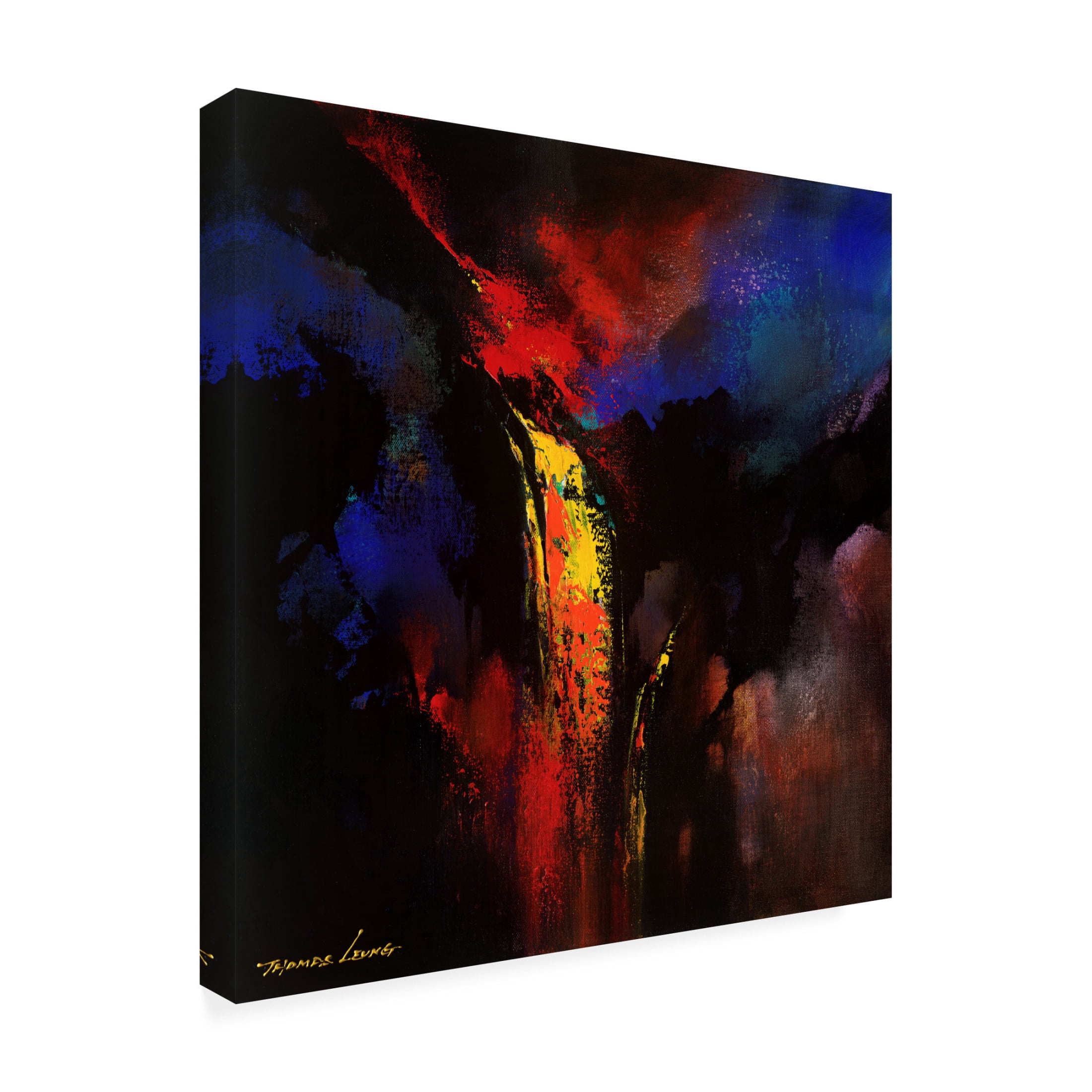 Canvas Wall Art - Thomas Leung 'Volcano Spews Lava' Wall Art for Living Room, Bedroom, or Office Décor by Trademark Fine Art - 24 x 24 Inches