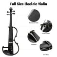 thumbnail image 2 of Yescom 4/4 Electric Violin Full Size Wood Silent Fiddle Musical Instrument Fittings Headphone Black, 2 of 12