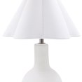 thumbnail image 5 of 16" Minimalist Ceramic Small Table Lamp, Playful White Wavy Linen Shade, E12 Candelabra Socket, Handcrafted Accent Lamps For Living Room End Tables, Girl Bedroom Bedside, Dining Room, Kitchen, 5 of 8
