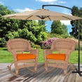 thumbnail image 3 of Jeco Wicker Rocker Chair in Honey with Orange Cushion (Set of 2), 3 of 9