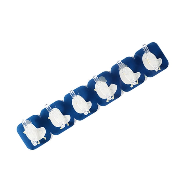 Inteprter 6 uds./fila gancho montado en la pared plástico autoadhesivo sala de estar baño colgar ropa percha recortable sin perforaciones Almacenamiento y organización del hogar Azul Inteprter HA064389-01B