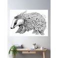 thumbnail image 2 of Leaf Badger Poster Wall Art, Modern Wall Decor For Living Room Bedroom, 8x12 UNFRAMED, 2 of 3