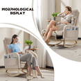 thumbnail image 6 of Rocking Chair Nursery with Foot Rest for Mom Breastfeeding, Rocker Glider Chair with High Backrest,Upholstered Lounge Chair with Side Pocket for Living Room, Bedroom, Beige, 6 of 7