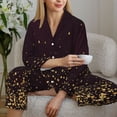 thumbnail image 6 of Naloa Gold stars luxury sparkling Pajamas for Women Set, Womens Pajama Sets, Lounge Sets for Women, 2pjs for Women-Medium, 6 of 7