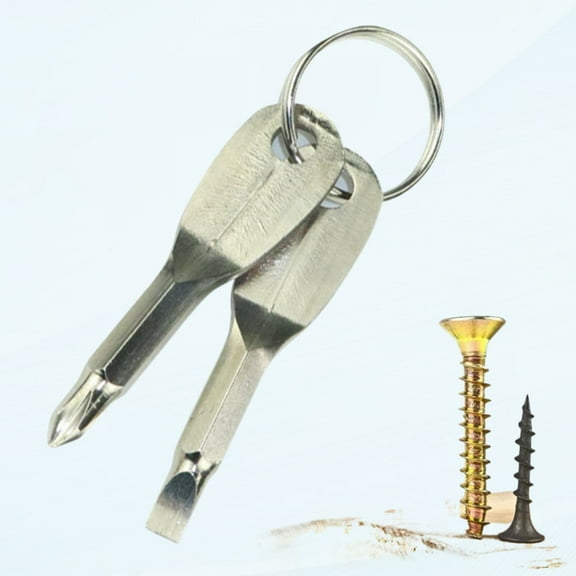 Keychain Screwdriver Set - 2 in 1 Phillips Screwdriver Flat Head Screwdriver with Keychain - Practical Multi-Tool Mens Stocking Stuffers for Daily Repairs and Outdoor Activities