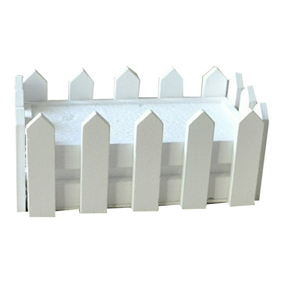 PPKVUFD Wooden Flower Picket Fence Pot DIY Plant Basket Container Planter with Foam for Home Garden Wedding Decor, White, 6.3x3.35x2.76inch
