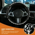 thumbnail image 3 of Diamond Steering Wheel Cover，with Bling Crystal Rhinestone, Delicate and Anti-Slip Sparkly Steering Wheel Cover ，Adaptable to 14.5-15 inches Car Wheel Protector for Women Girl，Car Accessories, Black, 3 of 8