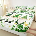 thumbnail image 3 of jejeloiu Lucky Leaf Clover Twin Sheet Sets,Happy St Patricks Day Twin Fitted Sheet,Cartoon Gnome Flat Sheet For Kids,Breathable Home Decor,3-Piece, 3 of 7