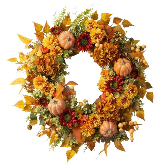 Godom Fall Wreath For Front Door Autumn Wreath Fall Wreath Autumn Leaf Pumpkin Berry Wreath Fall Decorations Thanksgivin