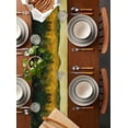 thumbnail image 2 of Green Yellow Forest Burlap-Cotton Table Runner 48 Inches Long,Oil Painting Landscape Farmhouse Table Runners,Outdoor Dining Tablecloths Decor for Baby Shower Party Wedding 13x48, 2 of 9