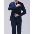 thumbnail image 5 of Beauty-Emily Men's 4-Piece Dark Blue Suit Set, Jacket, Vest, Pants, Multiple Ties, for Wedding, Business, Party, Banquet, Interview, Formal Events, Graduatio, 5 of 8