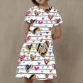 thumbnail image 2 of Isvgxsz New Dresses for Girls Clearance (4-14Years) Simple Printed Short-Sleeved Skirt Pleated Dress for Girls and Students. Girls Sundresses Multicolor6, 2 of 6