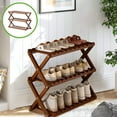 thumbnail image 3 of DAMAI 3 Tier Bamboo Shoe Rack,Portable Folding Multifunctional Free Standing Shoe Shelf Storage Shoe Storage Rack,Without Installation Small Shoe Rack Perfect for Corridors,Bedrooms and Small Spaces, 3 of 7