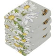thumbnail image 2 of GZHJMY Watercolor White Daisies Flowers Bee Wash Cloths 4 Pcs Small Cotton Wash Towels for Bathroom, 2 of 6