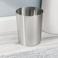 thumbnail image 3 of mDesign Steel/Plastic Toilet Bowl Brush 1.7 Gal Trash Can Combo - Brushed/Chrome, 3 of 8