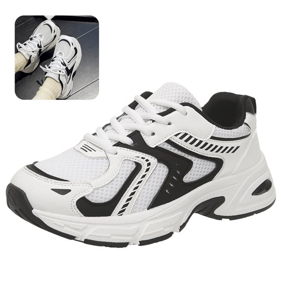 Willtoo Womens Sneakers Breathable Mesh Round Toe Athletic Shoes Lace‑Up Lightweight Platform Non Slip Trainers