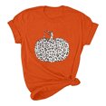 thumbnail image 1 of Camisa de calabaza para mujer, camisetas gráficas de leopardo a cuadros para mujer, divertida y bonita camisa de manga corta para otoño, camisetas de regalo de Acción de Gracias Pompotops  hfajkhk123953, 1 of 1