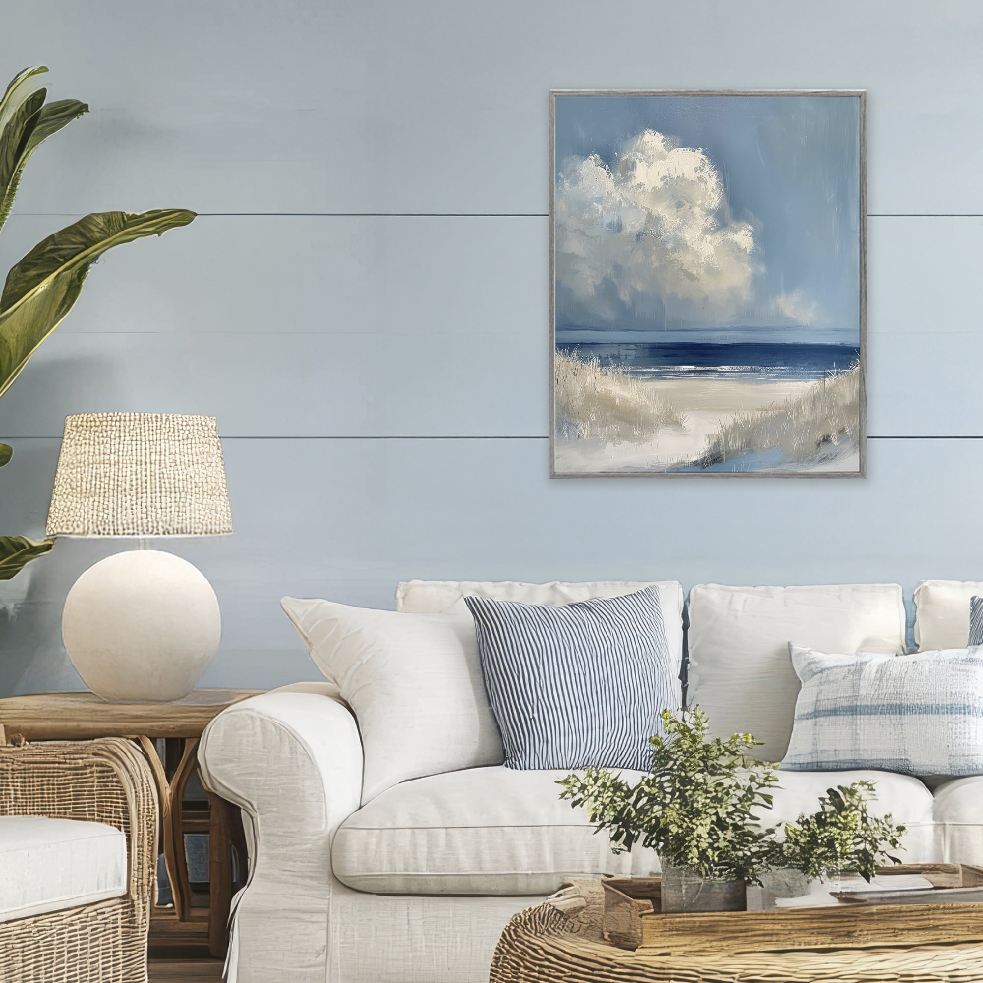 Stupell Industries Dark Waters Ahead Gray Framed Giclee Art, design by Petal Prints Design