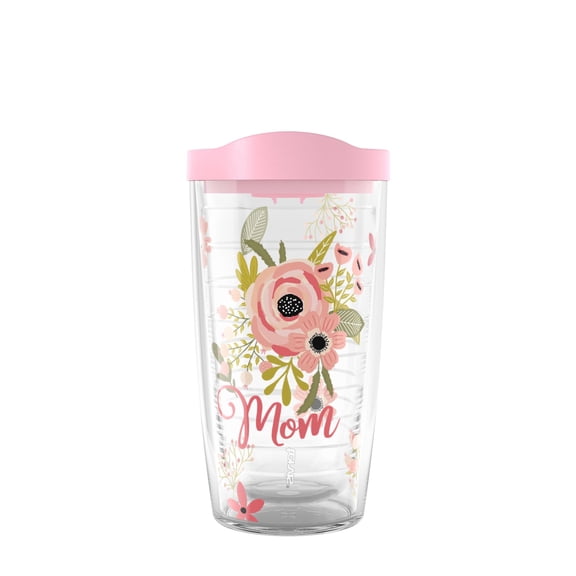 Tervis Floral Cluster Mother's Day Made in USA Double Walled Insulated Tumbler Travel Cup Keeps Drinks Cold & Hot, 16oz, Mom