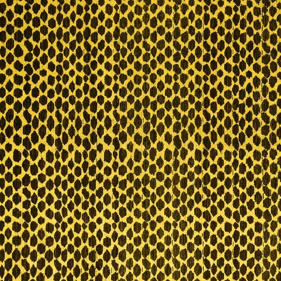 Ahgly Company Indoor Square Abstract Yellow Modern Area Rugs, 5' Square