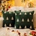 thumbnail image 1 of Christmas Tree Embroidered Throw Pillows Set of 2 Packs, Winter Soft Fluffy Christmas Decorative Throw Pillow Covers Decor for Home Sofa Couch Bed Room, 1 of 6